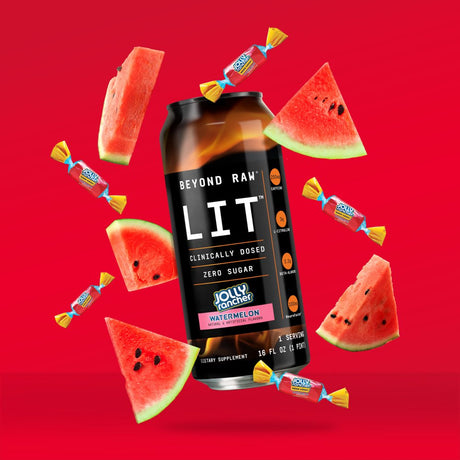 Beyond Raw® LIT™ On-The-Go Pre-Workout, Jolly Rancher® Watermelon, 12 Pack, 16 Oz Cans