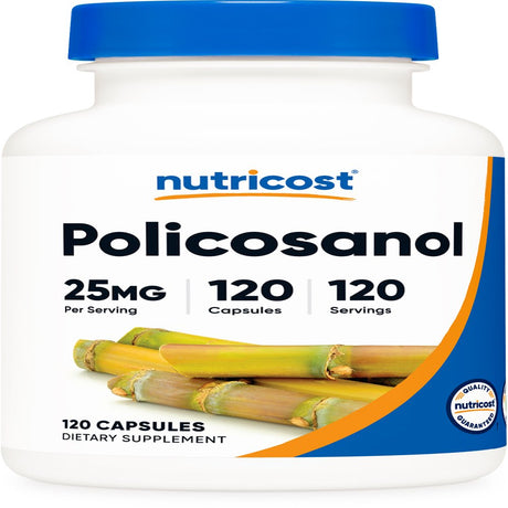 Nutricost Policosanol 25Mg, 120 Capsules - Gluten Free, Non-Gmo Supplement