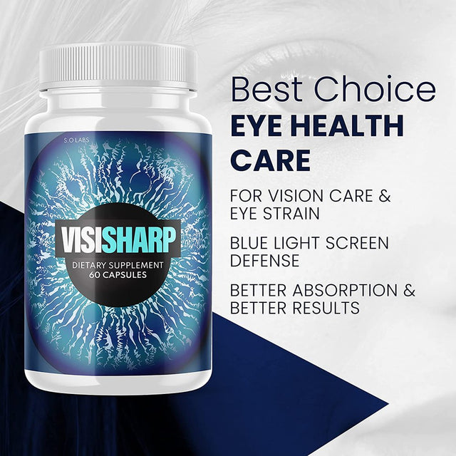 (1 Pack) Visisharp - New Advanced Revolutionary Eye Health Matrix Formula - Supports Healthy Vision - Supplement for Eyes Sight - 60 Capsules