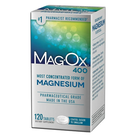 Mag-Ox 400 Magnesium Oxide Dietary Mineral Supplement Tablets 120 Count