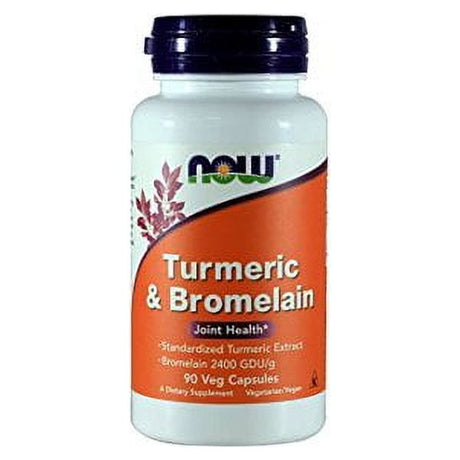 Now Foods Turmeric and Bromelain Veg Capsules,90 Count-2 Pack