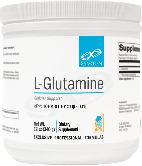 XYMOGEN L-Glutamine Powder Supplement - Promotes Cellular, Immune System + Gut Health - Supports Muscle Mass Retention, 4000Mg L-Glutamine per Serving (12 Oz / 85 Servings)