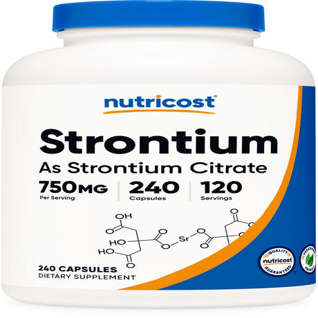 Nutricost Strontium Capsules 750Mg, 240 Capsules - Vegetarian, Non-Gmo, Gluten Free Supplement