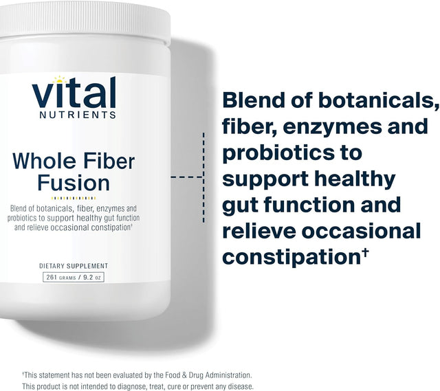 Vital Nutrients - Whole Fiber Fusion Powder - Natural Source of Dietary Fiber - Vegetarian - 261 Grams