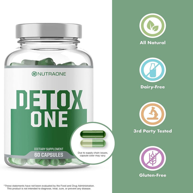 Detoxone ?Colon Cleanser & Detox for Weight Loss? by Nutraone | ?30? Day Extra Strength Detox Cleanse for Constipation Relief?* |? Flush Toxins, Boost Energy? & Improves Nutrient A