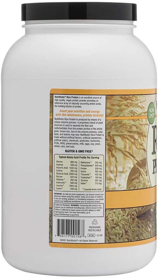 Nutribiotic Rice Protein, Vanilla, 3 Pound