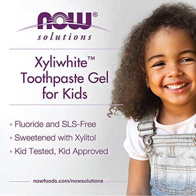 NOW Solutions, Xyliwhite Toothpaste Gel for Kids, Orange Splash Flavor, Kid Approved! 3-Ounce, Packaging May Vary