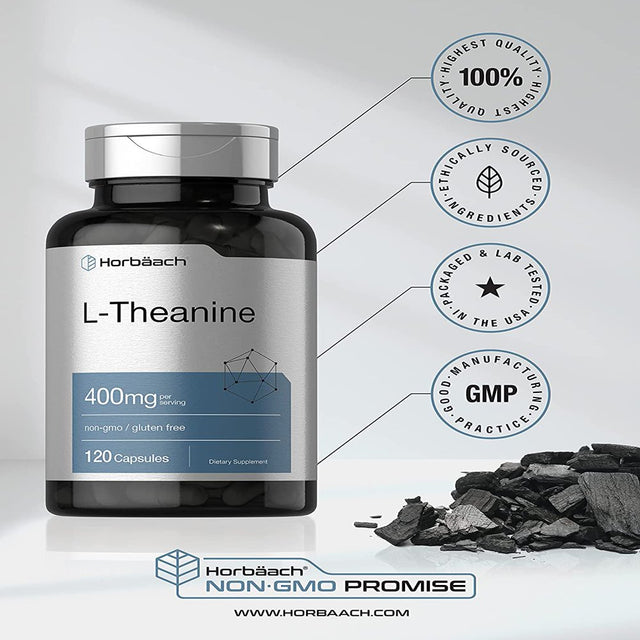 L Theanine 400Mg | 400 Capsules | Max Size | by Horbaach