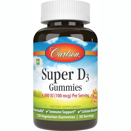 Carlson Labs - Super Vitamin D3 Gummies Natural Fruit 4000 IU - 120 Gummies