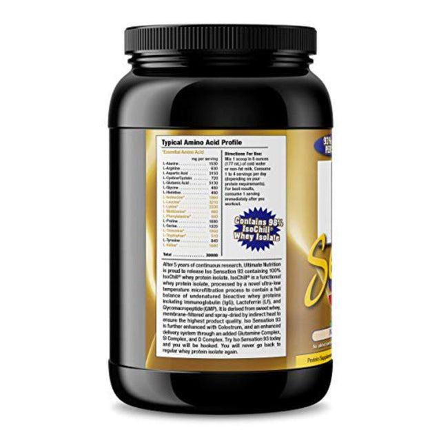 Ultimate Nutrition ISO Sensation 93 Whey Isolate Protein Powder-2Lb.