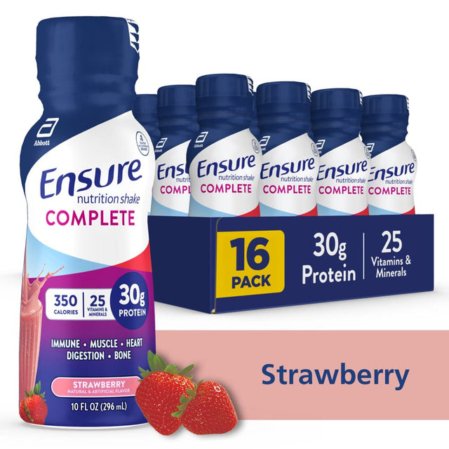 Ensure COMPLETE Nutrition Shake, 30G Protein, Strawberry, 10 Fl Oz, 16 Count