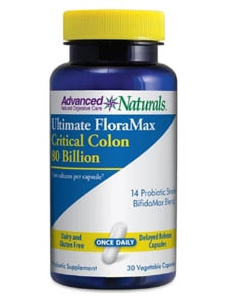 Advanced Naturals - Ult Floramax Crit Colon 80 Billion 30 Vegcaps Exp.2.19+ ASD