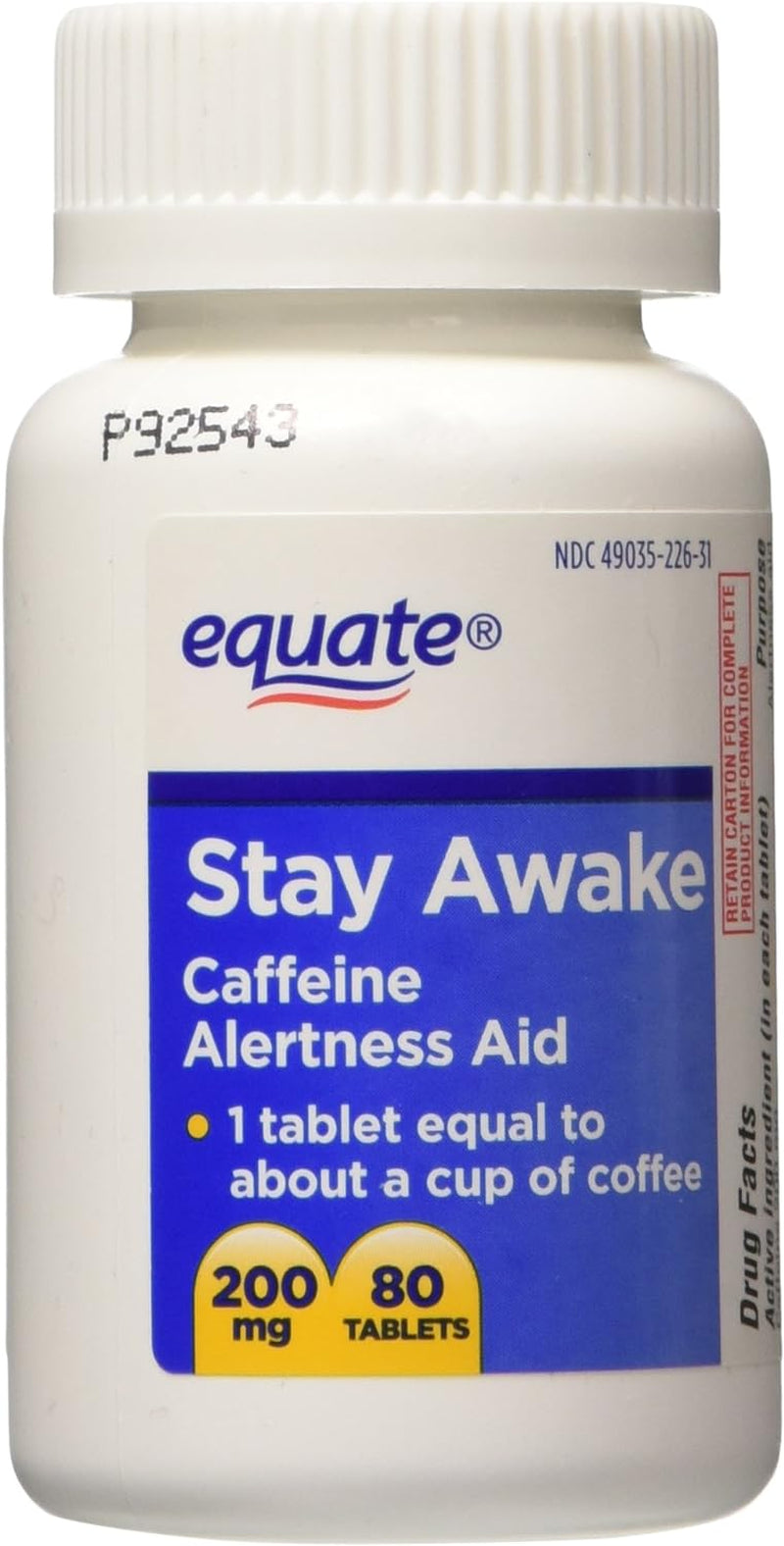 Equate - Stay Awake - Alertness Aid with Caffeine, Maximum Strength, 8 ...