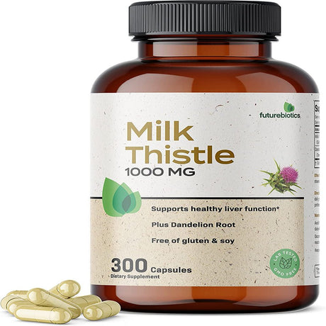 Futurebiotics Milk Thistle 1000Mg Silymarin Marianum & Dandelion Root Liver Health Support, 300 Capsules