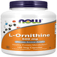 NOW Supplements, L-Ornithine (L-Ornithine Hydrochloride) 500 Mg, Amino Acid, 120 Veg Capsules