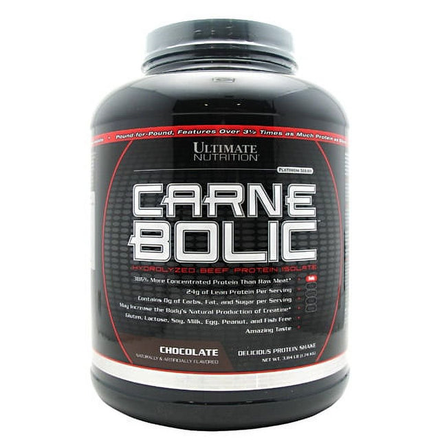 Ultimate Nutrition Carnebolic Beef Protein Isolate Powder with 0 Carbs 0 Sugar and 0 Fat, Chocolate, 60 Servings