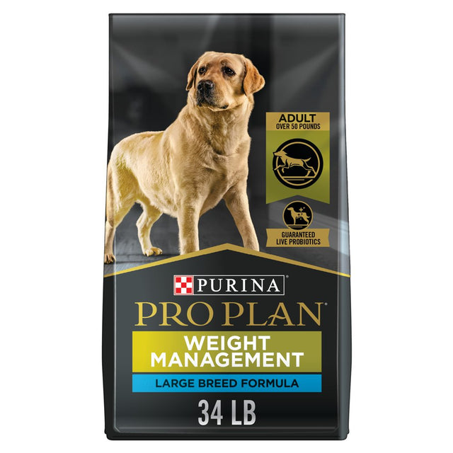 Purina Pro Plan Dry Dog Food for Large Adult Dogs High Protein Weight Management, Real Chicken, 34 Lb Bag