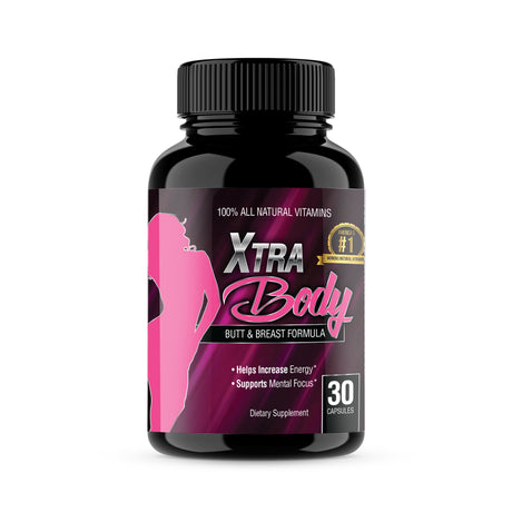 Xtrabody Butt Enhancement and Breast Enlargement Supplement - Estrogen Enhancer - Increases Libido, Reduces Menstrual Symptoms and Provides an Extra Boost of Energy (1 Bottle - 30 Capsules)