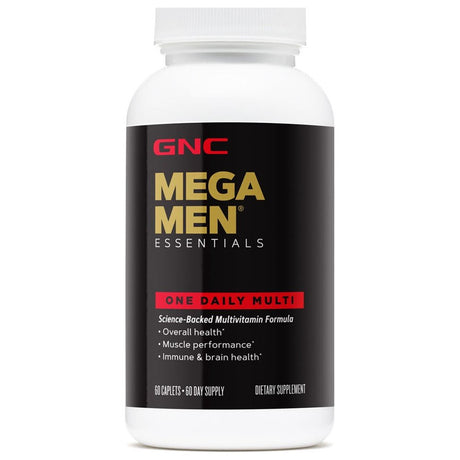 GNC Mega Men One Daily Multivitamin for Men, 60 Count, Take One a Day for 19 Vitamins and Minerals, Packaging May Vary