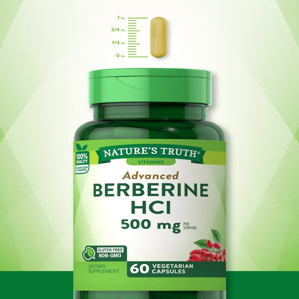 Nature'S Truth Berberine 500Mg | 60 Capsules | Vegetarian, Non-Gmo ...