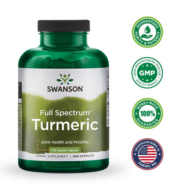 Swanson Turmeric Root Capsules, 720 Mg, 240 Count