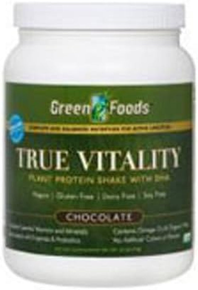 True Vitality Chocolate Protein Shake by Green Foods - 25.2 Ounces (Pack of 6)