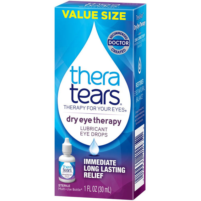 Theratears Dry Eye Therapy Lubricating Eye Drops for Dry Eyes, 1 Fl Oz Bottle