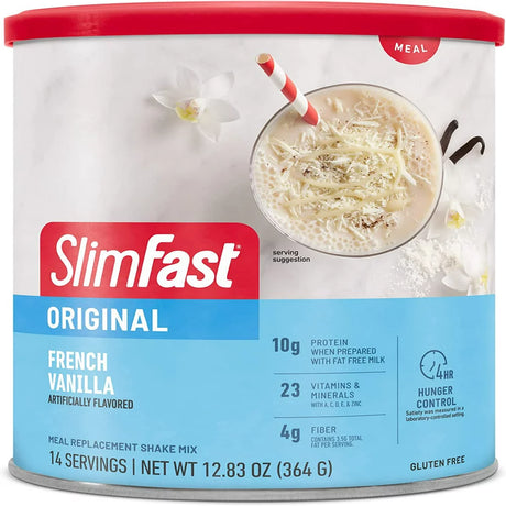 Slimfast Original Meal Replacement Shake Powder, French Vanilla, 12.83 Oz, 14 Servings