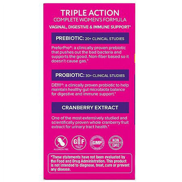 FLORAJEN Triple Action Women'S Pre + Probiotic + Cranberry - 30 Capsules