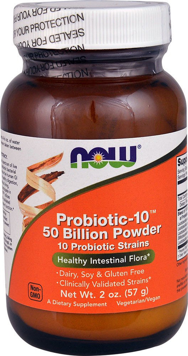 NOW Probiotic-10 50 Billion Powder -- 2 Oz