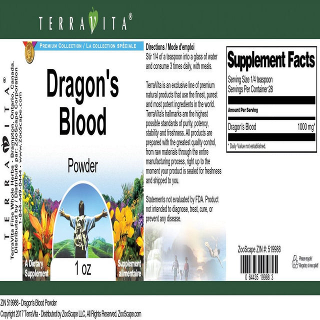 Terravita Dragon'S Blood Powder, (1 Oz, 3-Pack, Zin: 519988)