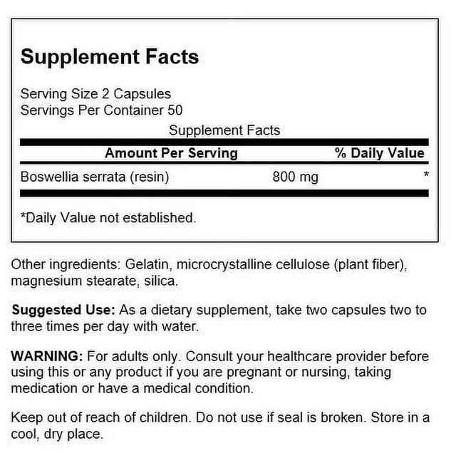 Swanson Herbal Supplements Boswellia 400 Mg Capsule 100Ct