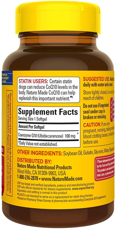 Nature Made Coq10 100 Mg Softgels, 72 Ea (Pack of 2)