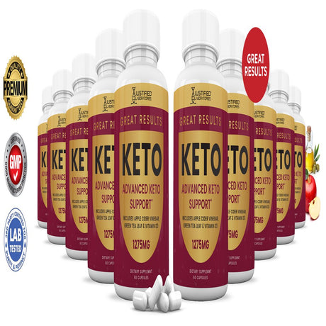 (10 Pack) Justified Laboratories Great Results Keto ACV Pills 1275Mg Dietary Supplement 600 Capsules