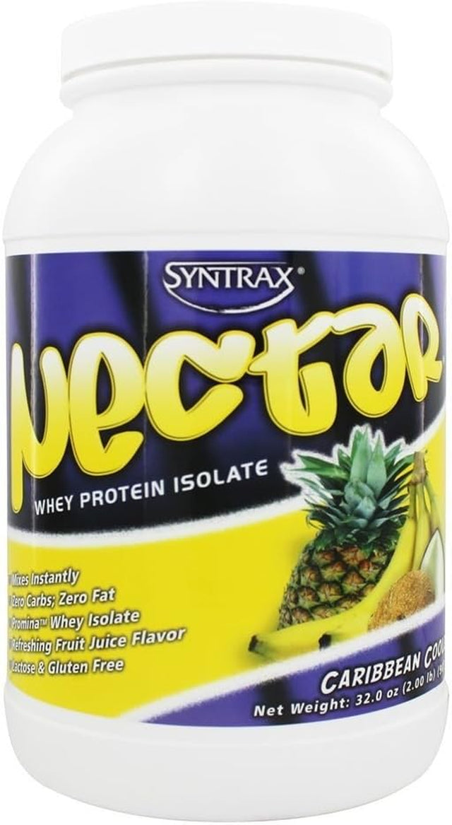 Syntrax Nutrition Nectar, 100% Whey Protein Isolate, Refreshing Fruit Flavored Protein Powder, Caribbean Cooler, 2 Lbs