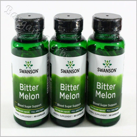 Swanson Bitter Melon Blood Sugar Supplement 500Mg 60 Capsules ( Pack of 3)