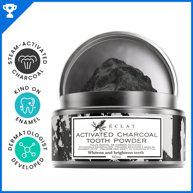 𝗪𝗶𝗻𝗻𝗲𝗿 𝟮𝟬𝟮𝟯* Eclat Activated Charcoal Tooth Powder, Teeth Whitening Oral Care, 2.02 Oz