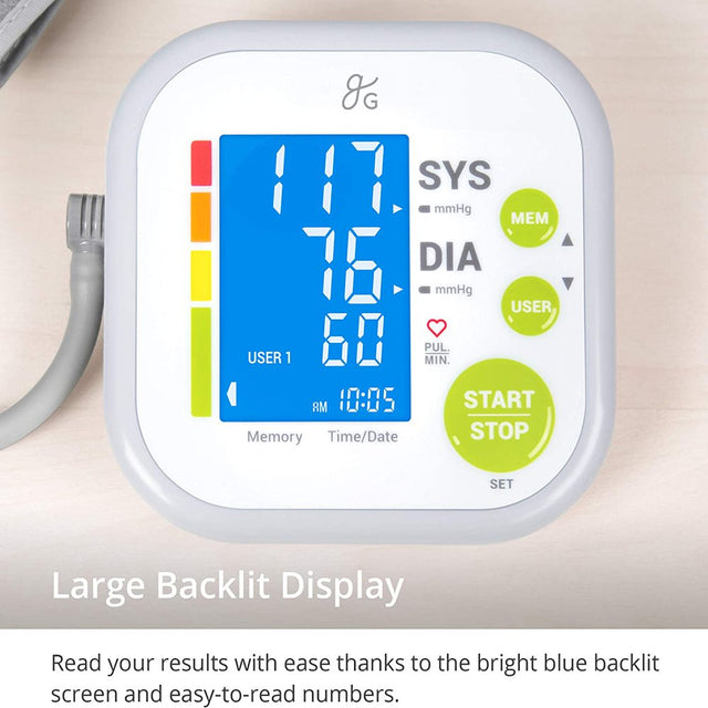 Greater Goods Blood Pressure Monitor Cuff Kit by Balance, Digital BP Meter with Large Display, Upper Arm Cuff, Set Also Comes with Tubing and Device Bag (BP Monitor New)