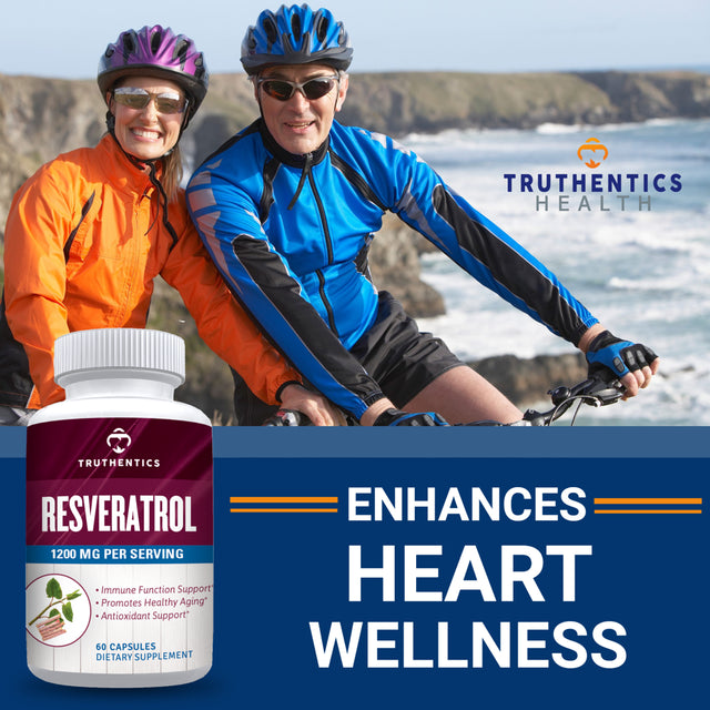 Truthentics Resveratrol 1200 MG plus Probiotic Immune Support Bundle - Healthy Aging, Heart & Gut Health - 60 Capsules Each