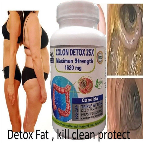 Colon Detox 25X Maximum Strength 1620 Mg Diet Weight Loss Pills 100 Capsules