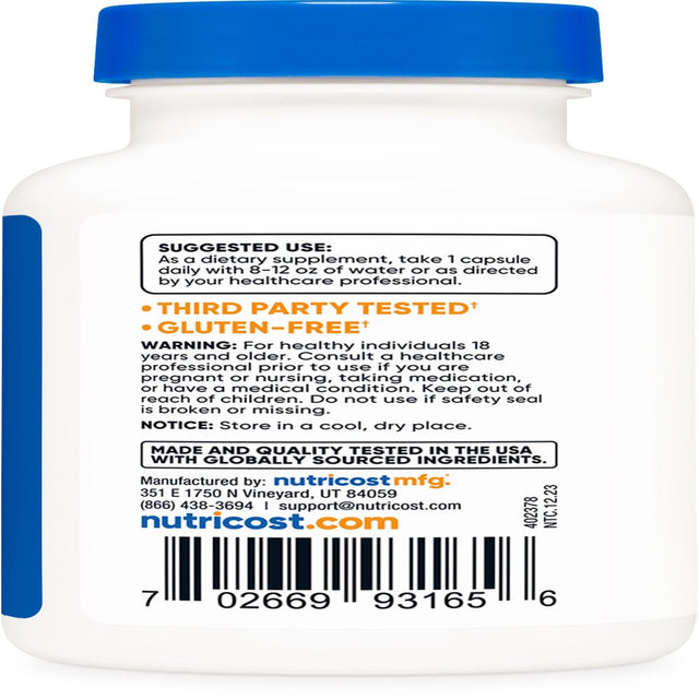 Nutricost Tudca 250Mg, 60 Capsules (Tauroursodeoxycholic Acid) - Gluten Free, Non-Gmo Supplement