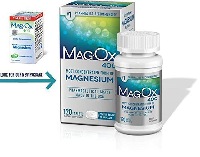 Mag-Ox 400 Magnesium Supplement 120 Tablets 2 Pack