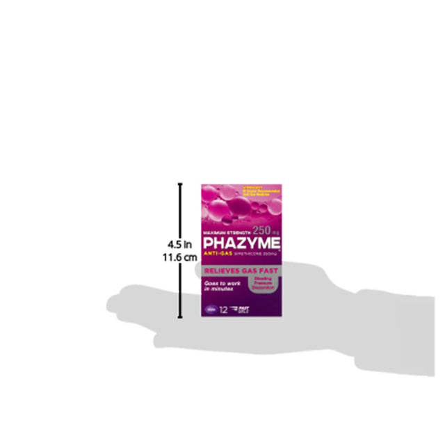 Phazyme Maximum Strength Gas & Bloating Relief, Works in Minutes, 12 Fast Gels