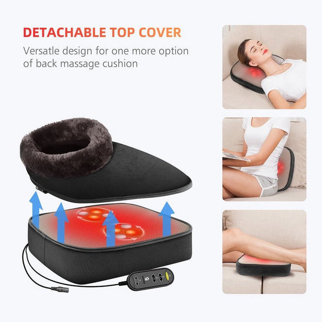 Comfier Shiatsu Foot Massager with Heat Feet Warmer Massage Machine Electric Heating Pad for Back, Gift for Women Men