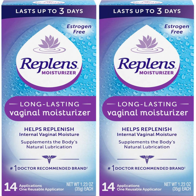 Replens Long Lasting Vaginal Moisturizer, 14 Ct, 1.23 Oz, 2 Pack