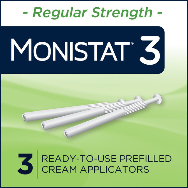 Monistat 3 Day Yeast Infection Treatment for Women, 3 Miconazole Pre-Filled Cream Applicators, 2 Pack