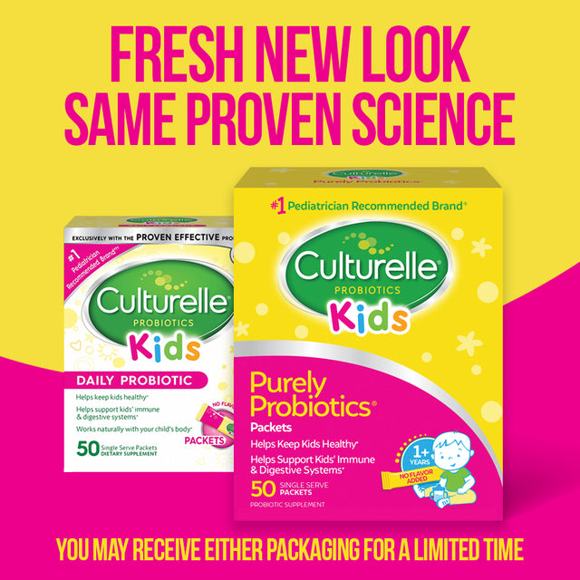 Culturelle Kids Purely Probiotics Daily Supplement for Kids 1+, Supports Immune and Digestive Systems, 50 Count