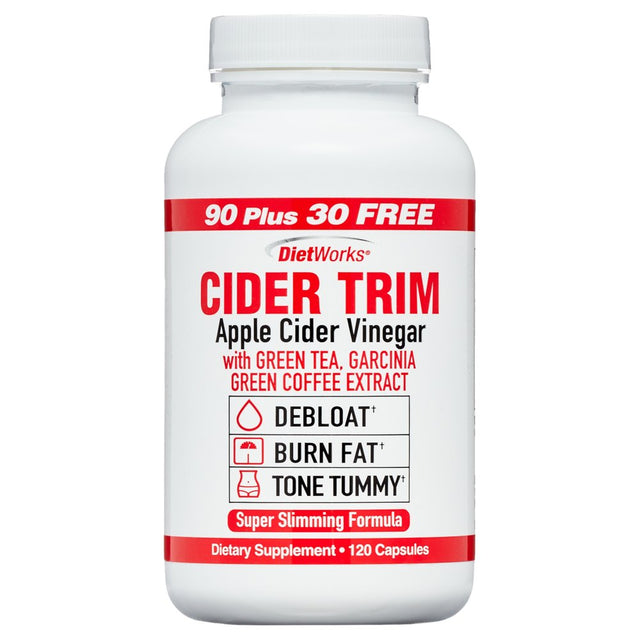 Dietworks Cider Trim Apple Cider Vinegar Capsules, 120 Ct