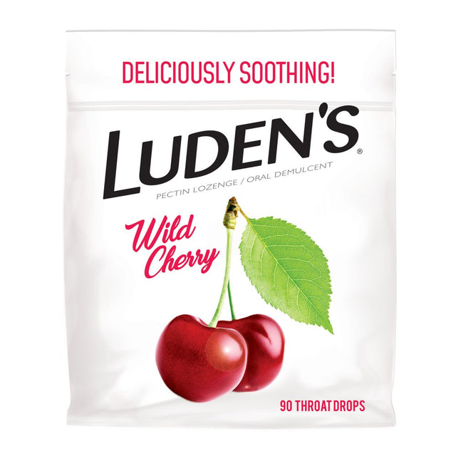 Luden'S Wild Cherry Throat Drops, Sore Throat Relief, 90 Count