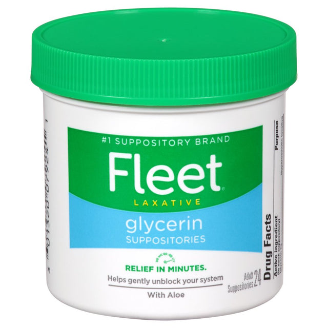 Fleet Laxative Glycerin Suppositories for Adult Constipation, 24 Count